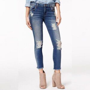 Nordstrom STS‎ Blue Taylor Tomboy Distressed Jeans Size 32 Raw Hem High Denim